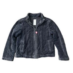 Gymboree Gray Quilted Velour Zip Front Jacket 6 Years